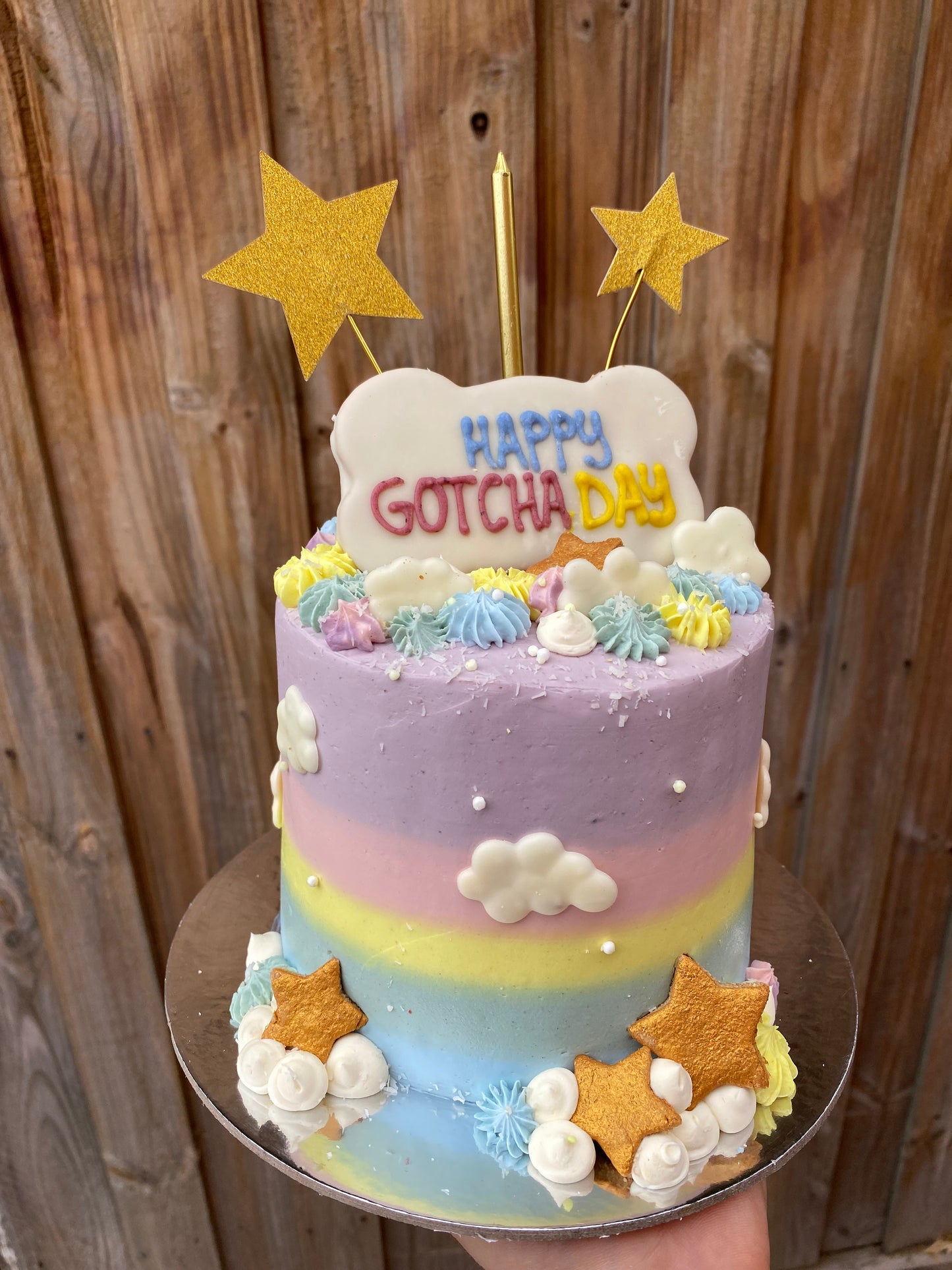 Pastel Rainbow Dog Cake