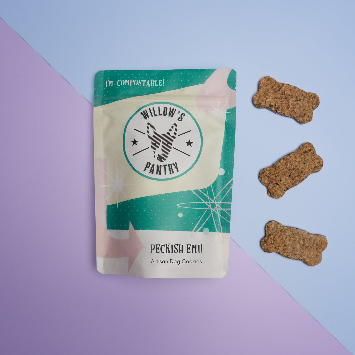 Peckish Emu Artisan Dog Cookies 120g
