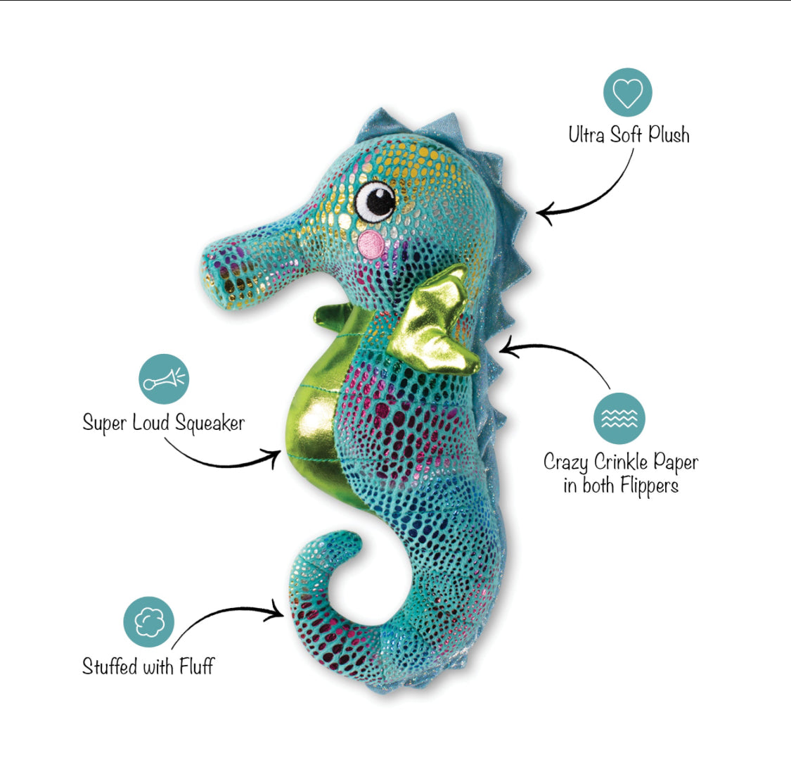 Shelly The Seahorse - Fringe Studio Dog Toy