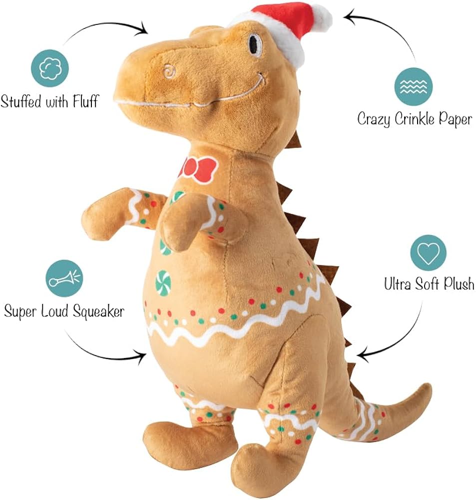 Cookie Saurus Rex Plush Squeaky
