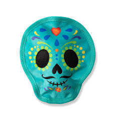 No Stuffing Squeaker Dog Toy - Santiago Skull Z Stitch