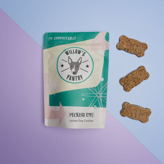 Peckish Emu Artisan Dog Cookies 120g