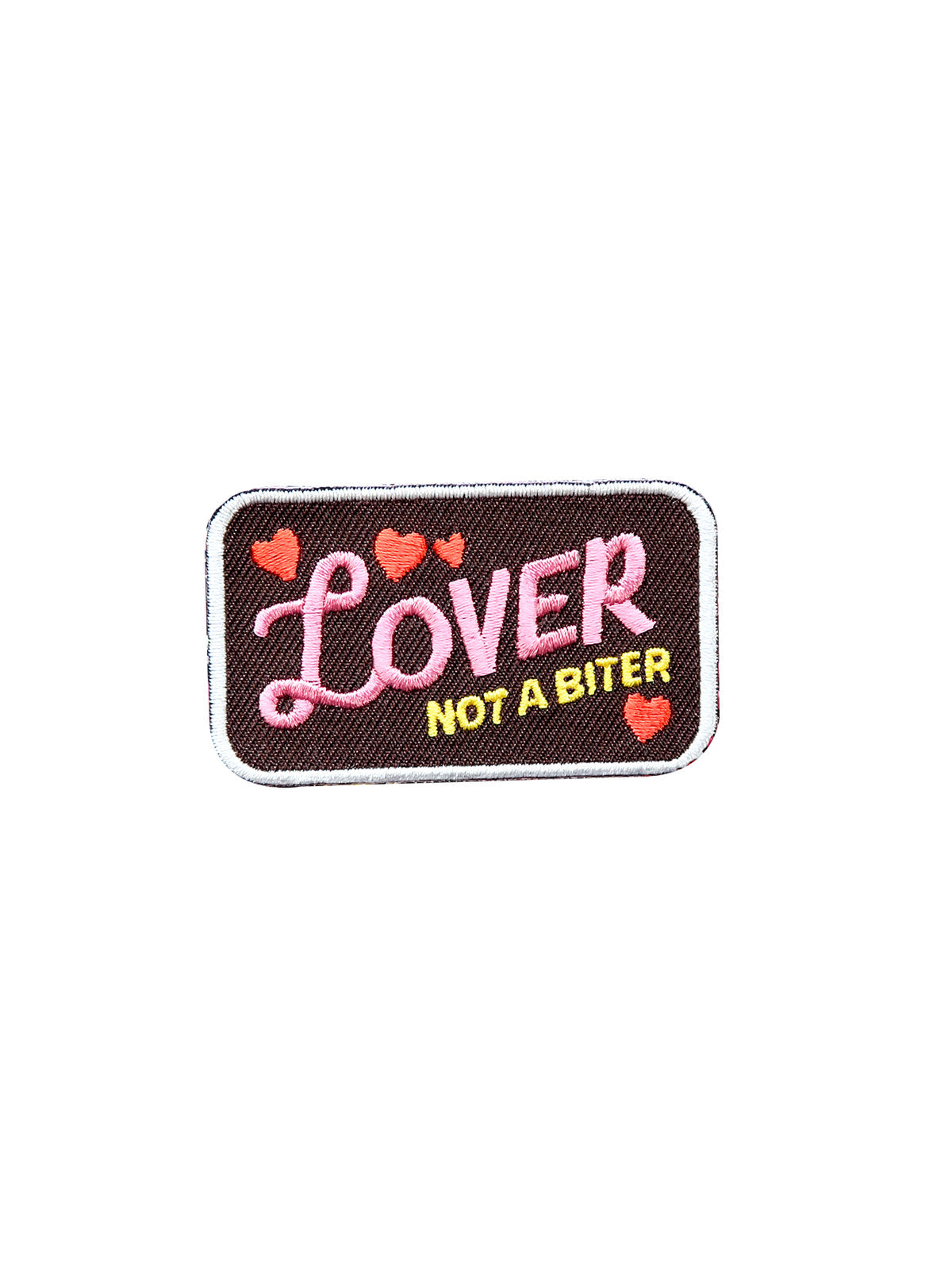 Lover Not A Biter Badge Iron-On